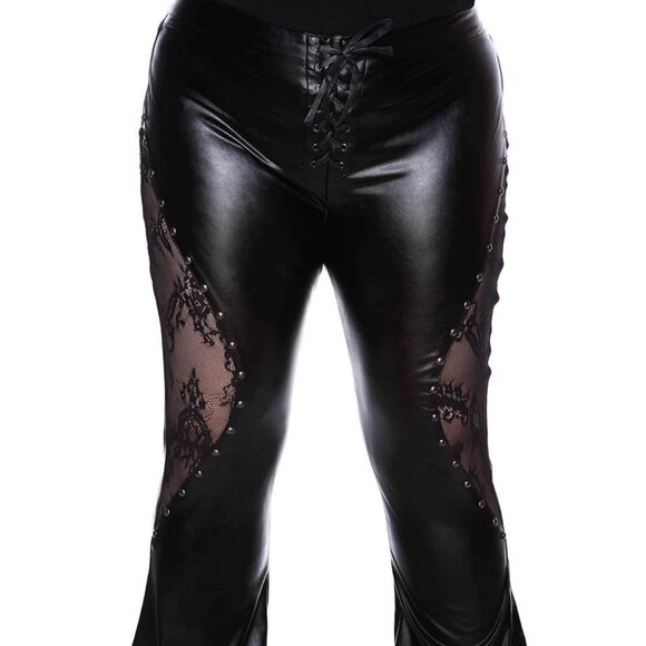 KILLSTAR Sable Lace Flares - Picture 2 of 10